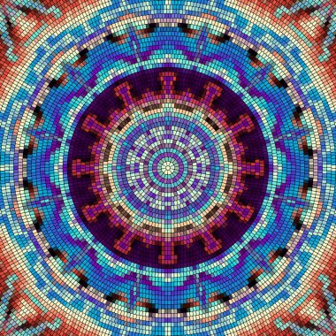 Mozaik sanat deseni yuvarlak mandala.