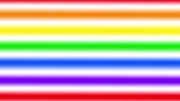 Regenboog Gay vlag animatie op witte achtergrond. — Stockvideo