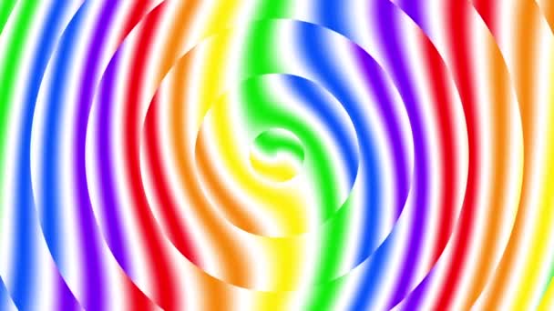 Rainbow Gay Flag Animación sobre fondo blanco . — Vídeo de stock