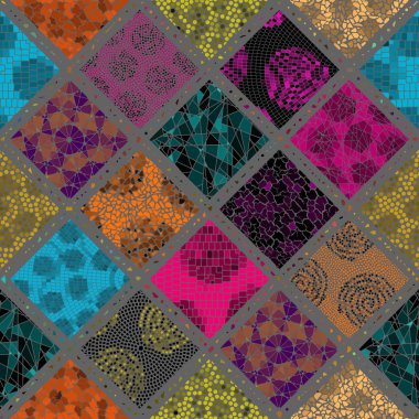 Farklı kiremit dokular dikdörtgenler mozaik sanat deseni.