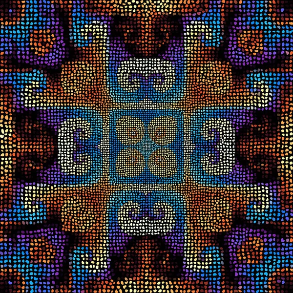 Motif d'art mosaïque sans couture. Image vectorielle . — Image vectorielle