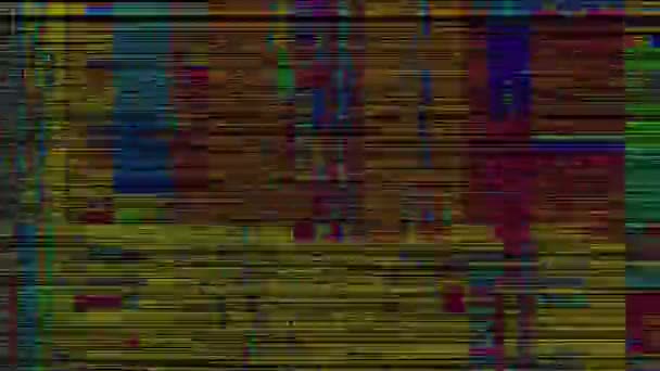 Зацикленная видеозапись помех. Имитация видеоролика Datamoshing. — стоковое видео