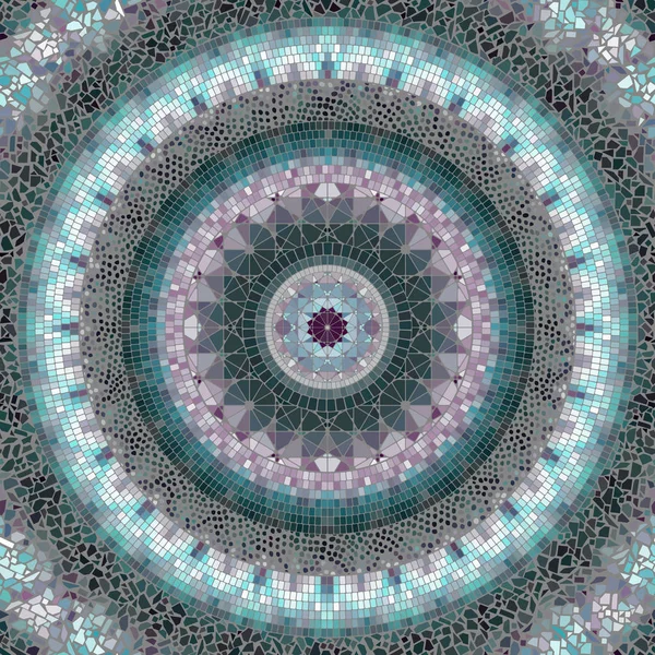 Бесшовная мозаика круглого рисунка. Векторное изображение . — стоковый вектор