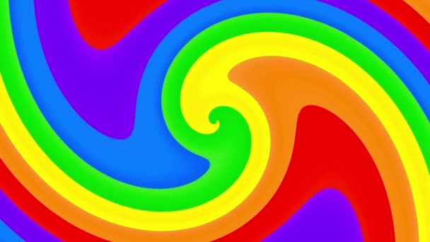 Rainbow gay Flag animation på vit bakgrund. — Stockvideo