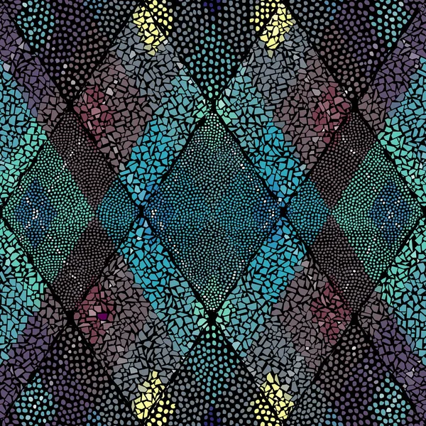 Мозаичный рисунок ромбов различных текстур плитки. Бесшовный вектор . — стоковый вектор