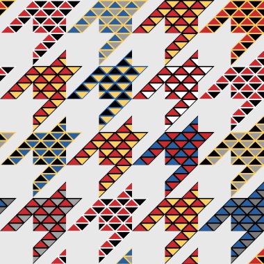 Yamalı kolaj tarzında klasik tazı dişi deseni.