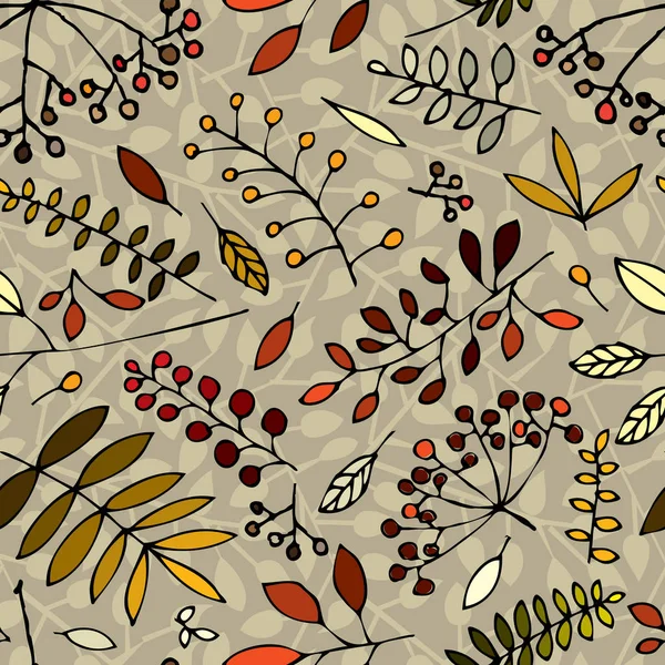 Modèle sans couture avec des impressions de feuilles . — Image vectorielle