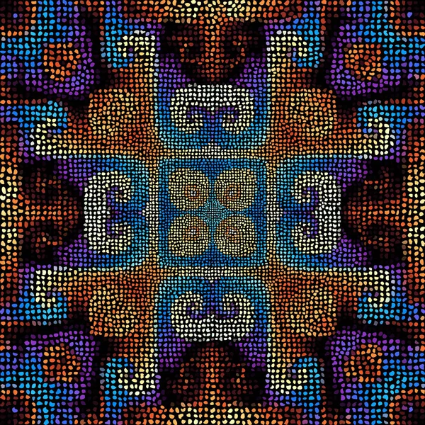 Seamless mosaic art pattern. Vector image. Polka dot. — Stock Vector
