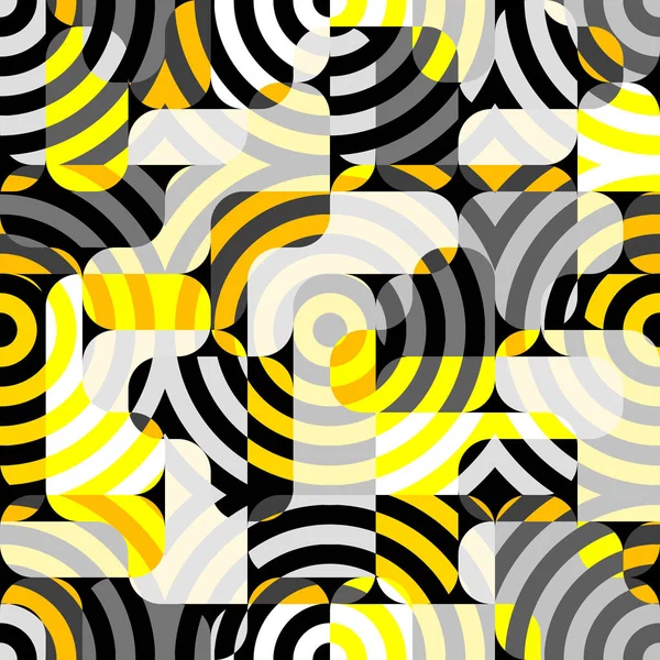 Żółty wzór geometryczny w stylu kolażu patchwork. — Wektor stockowy