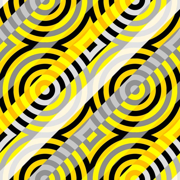 패치워크 콜라주 스타일의 노란색 기하학적 패턴. — 스톡 벡터