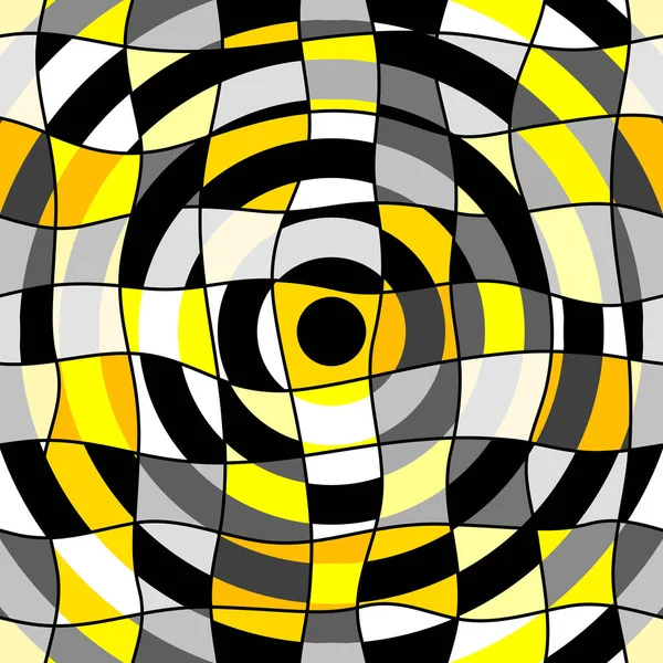 Gult geometriskt mönster i en lapptäcke collage stil. — Stock vektor