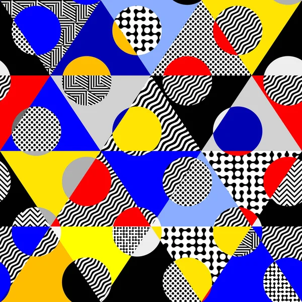 Patrón clásico de lunares en un estilo collage patchwork . — Archivo Imágenes Vectoriales