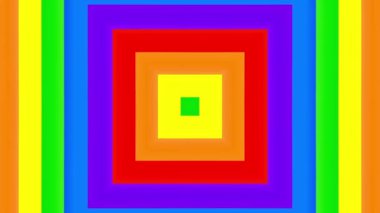 Gökkuşağı gay Flag beyaz arka planda animasyon.