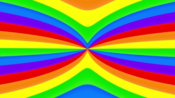 Regenbogen Homosexuell Flagge Animation auf weißem Hintergrund. — Stockvideo