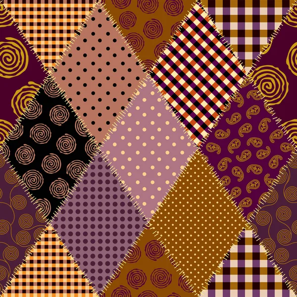 Motif textile Patchwork. fond de conception de matelassage sans couture. — Image vectorielle