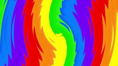 Gökkuşağı gay Flag beyaz arka planda animasyon.