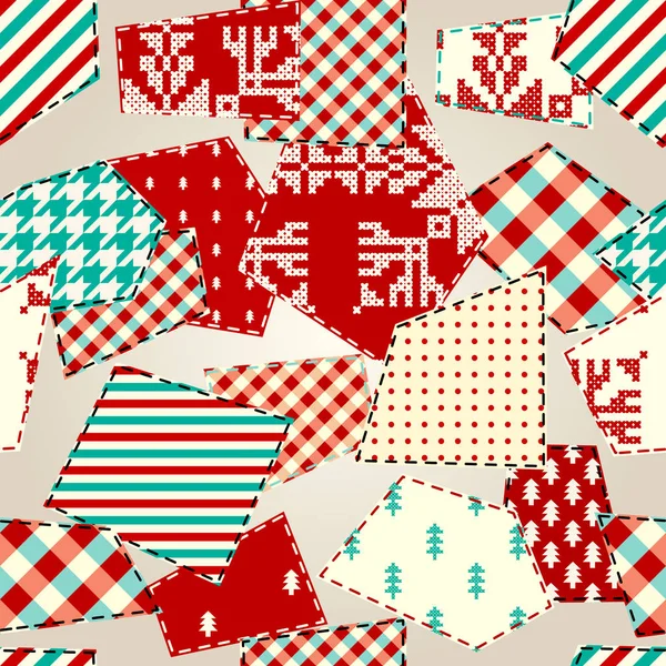 Patrón textil patchwork. Fondo de diseño de acolchado sin costuras. — Vector de stock