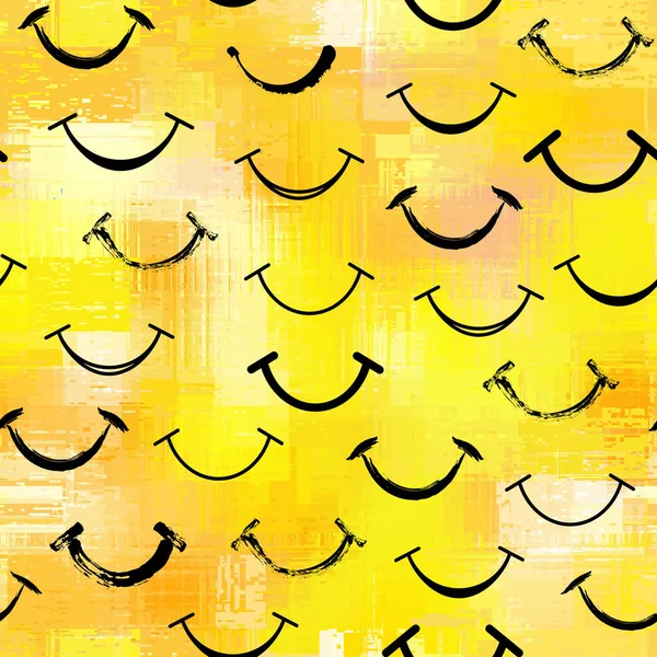 Smile signs on yellow background. Vector Background — Stock Vector