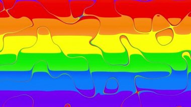 Gökkuşağı gay Flag beyaz arka planda animasyon.