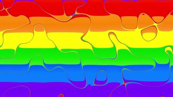 Rainbow Gay Flag Animation on white background. — Stock Video