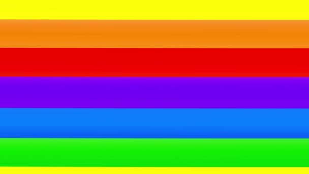 Regenbogen Homosexuell Flagge Animation auf weißem Hintergrund. — Stockvideo