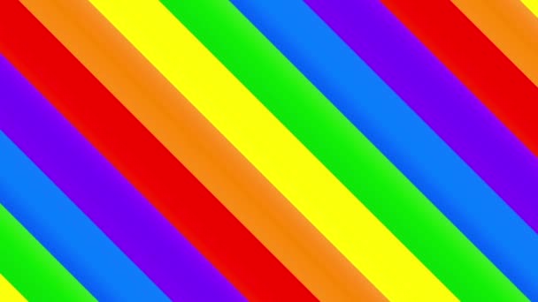 Rainbow gay Flag animation på vit bakgrund. — Stockvideo