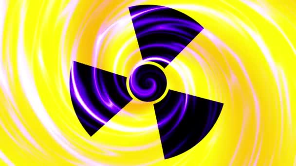 Simbolul nuclear intermitent pictogramă — Videoclip de stoc