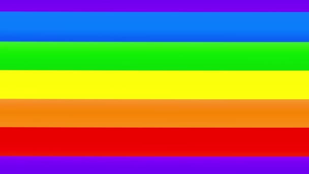 Regenbogen Homosexuell Flagge Animation auf weißem Hintergrund. — Stockvideo