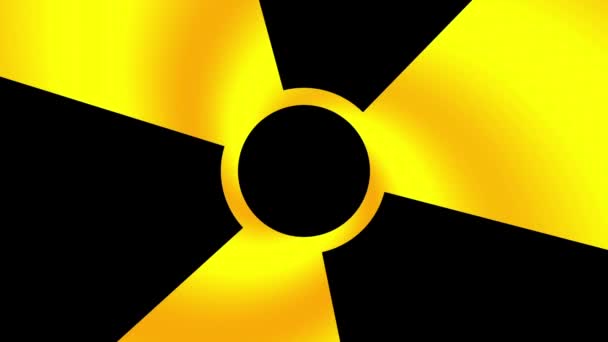Nuclear symbol flashing icon loop — Stock Video