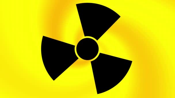 Nuclear symbol flashing icon loop — Stock Video