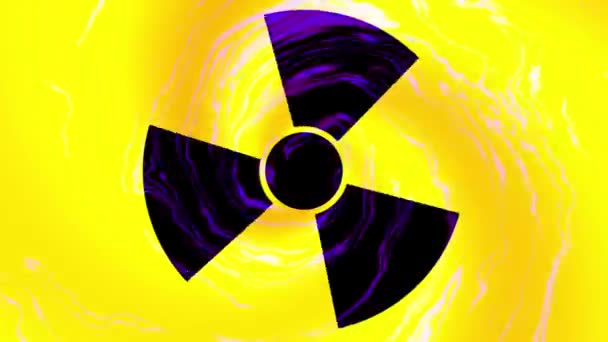 Símbolo nuclear intermitente icono lazo — Vídeos de Stock