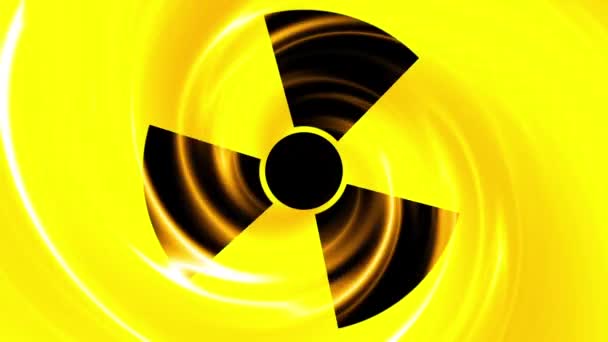 Мигающая иконка ядерного символа — стоковое видео