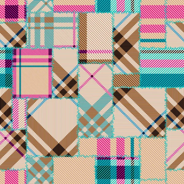 Пэтчворк текстильная модель. Бесшовный дизайн стеганых одеял. — стоковый вектор
