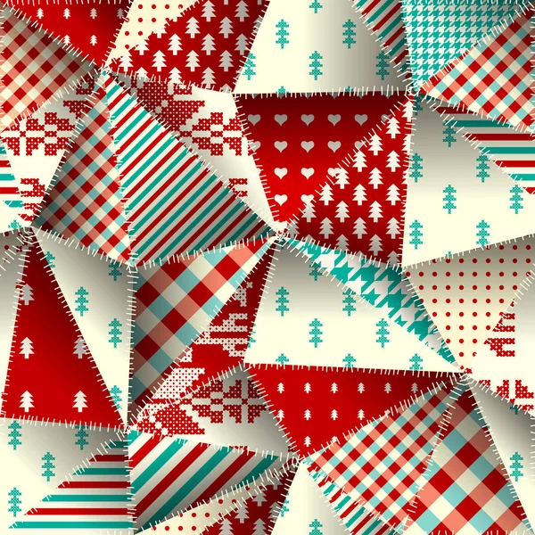 Patrón textil patchwork. Fondo de diseño de acolchado sin costuras. — Archivo Imágenes Vectoriales