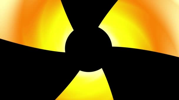 Nuclear symbol flashing icon loop — Stock Video