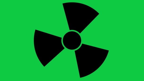 Nuclear symbol flashing icon loop — Stock Video