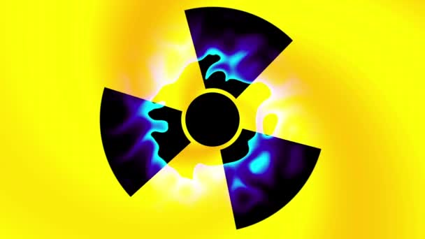 Nuclear symbol flashing icon loop — Stock Video