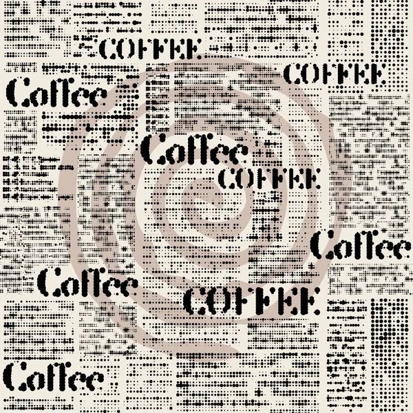 Koffie. Abstracte koffiebonen op bruine achtergrond — Stockvector