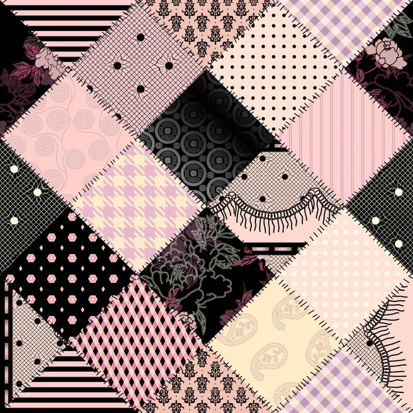 Seamless Background Pattern Textile Ligerie Patchwork Pattern Vector Image — Stock Vector