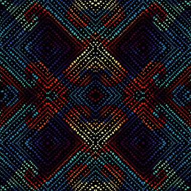 Kusursuz bir arka plan modeli. Grunge puantiyeli soyut etnik kabile modeli. Vektör resmi