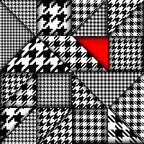 剪纸形状设计模式 无缝线矢量几何图案 拼凑块分层风格 — 图库矢量图片