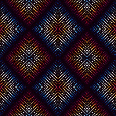 Kusursuz bir arka plan modeli. Grunge puantiyeli soyut etnik kabile modeli. Vektör resmi