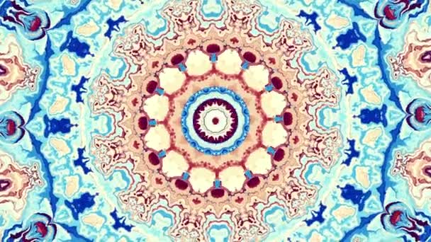 Transforming ornamental vintage mosaic art circle in retro style. Seamless loop footage. — Stock Video