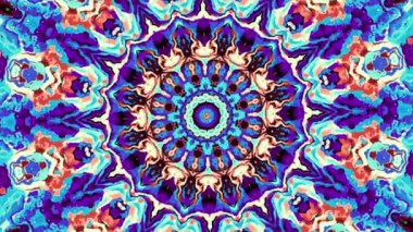 Süslü klasik mozaik sanat çemberini retro tarzda dönüştürüyorum. Kusursuz döngü görüntüsü.