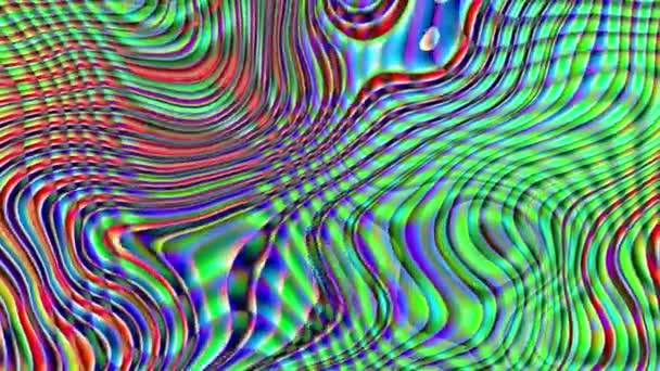 Psychedelische golvende geanimeerde abstracte gebogen vormen. Loopbeelden. — Stockvideo