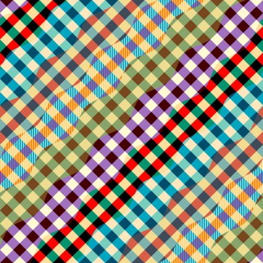 Kusursuz bir arka plan modeli. Ekose desenli tekstil yaması. Vektör resmi