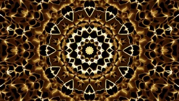 Modello geometrico arabo Mandala d'oro. Filmati loop senza soluzione di continuità . — Video Stock