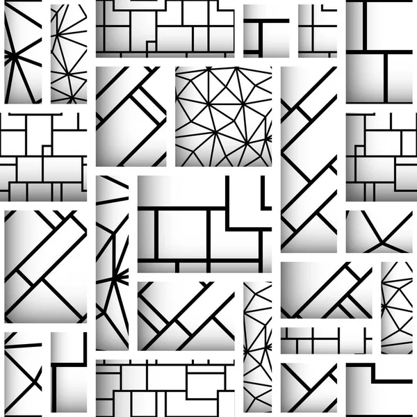 Patrón Blanco Corte Papel Patrón Vector Sin Fisuras Bloque Mosaico — Archivo Imágenes Vectoriales