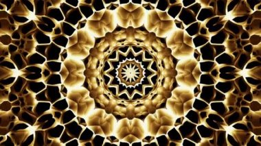 Arap geometrik deseni Altın Mandala. Kusursuz döngü görüntüsü.