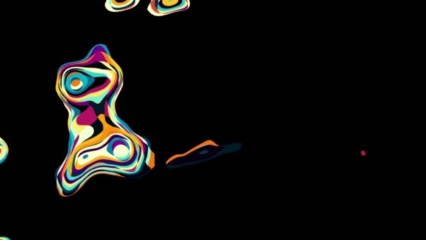 Psychedelische golvende geanimeerde abstracte gebogen vormen. Loopbeelden. — Stockvideo
